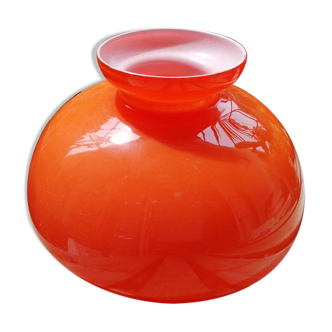 Abat jour en opaline orange vintage