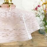 Suspension en verre de Clichy rose