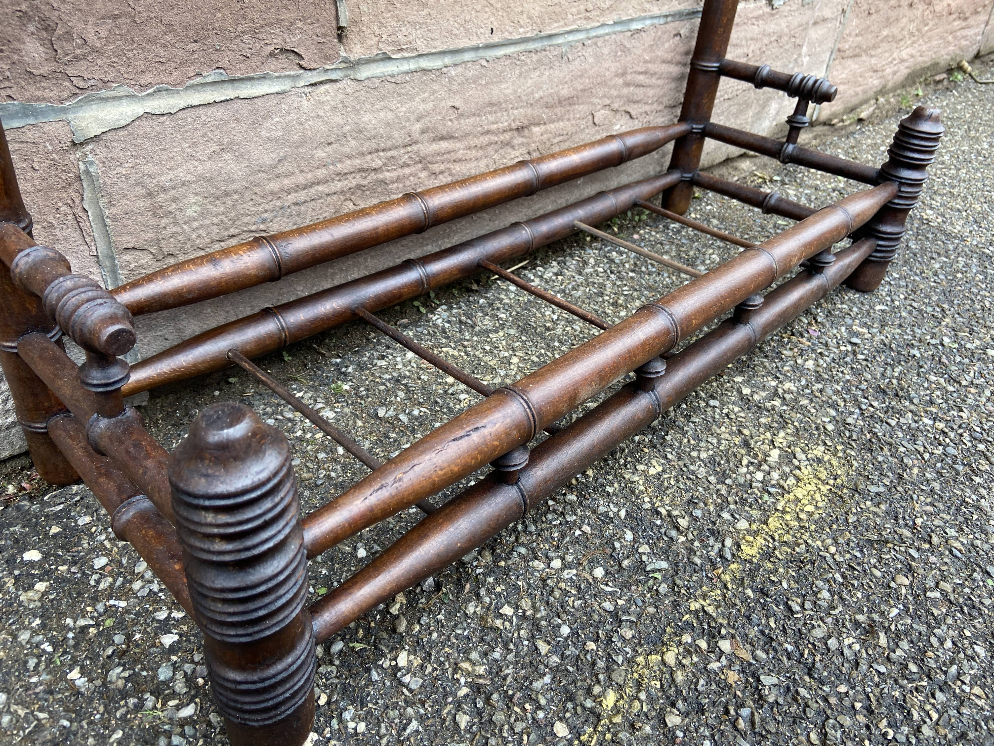 Vintage 1930s curved wood bamboo coat rack