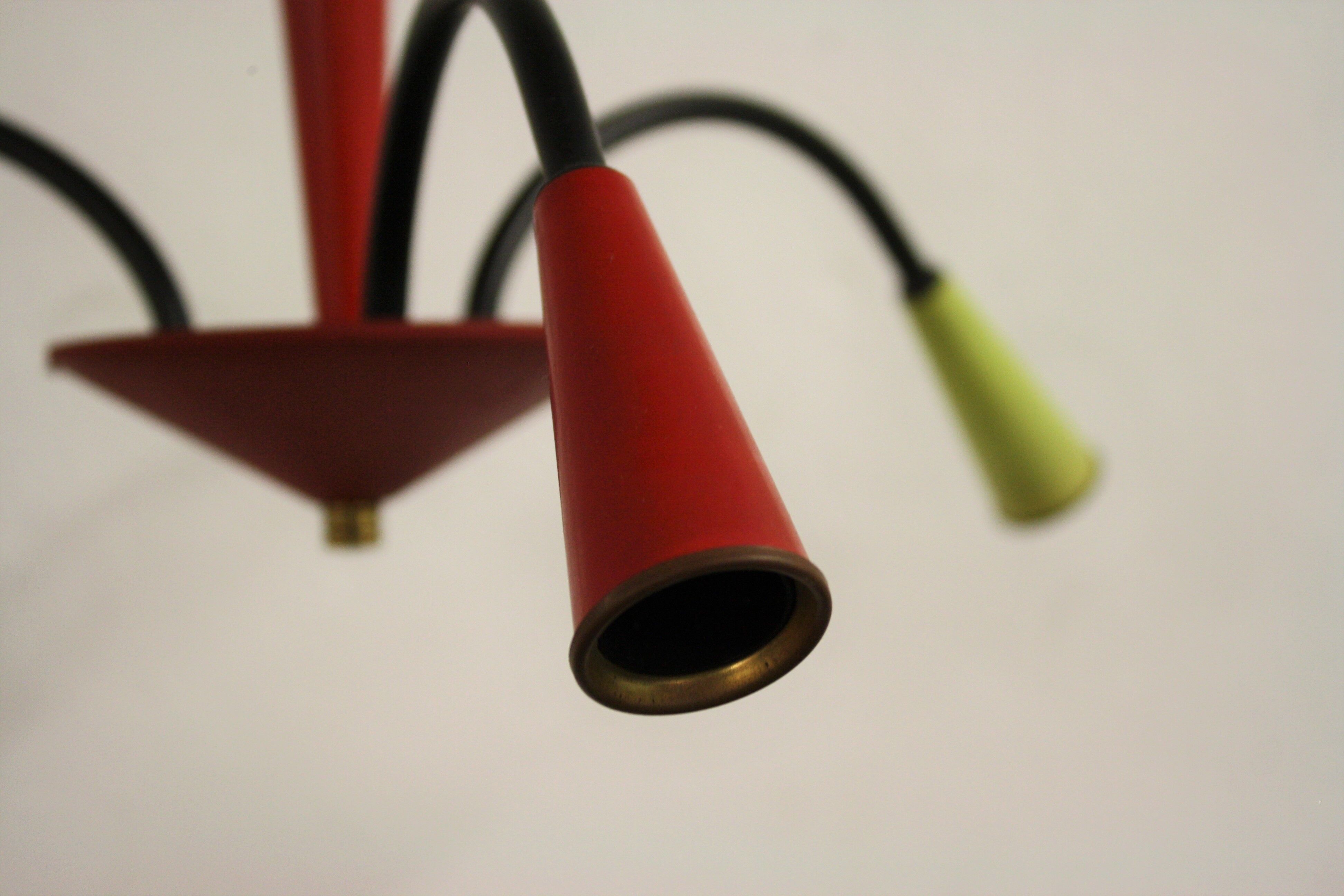 Vintage coloured spider chandelier 1950s