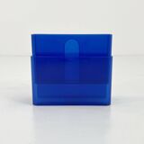 Transparent blue magazine rack by Giotto Stoppino for Kartell, 1970