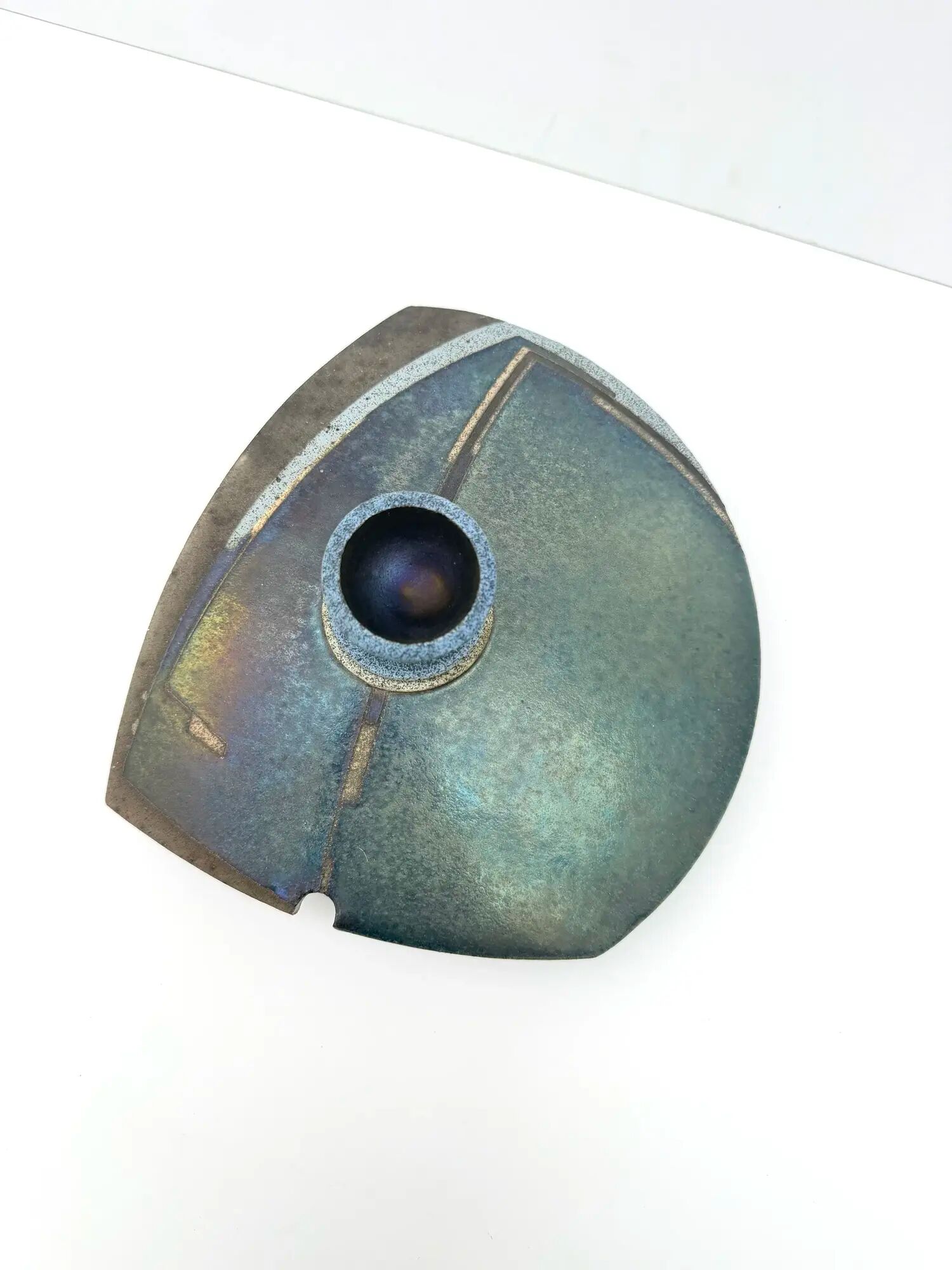 Signed raku ceramic sculpture