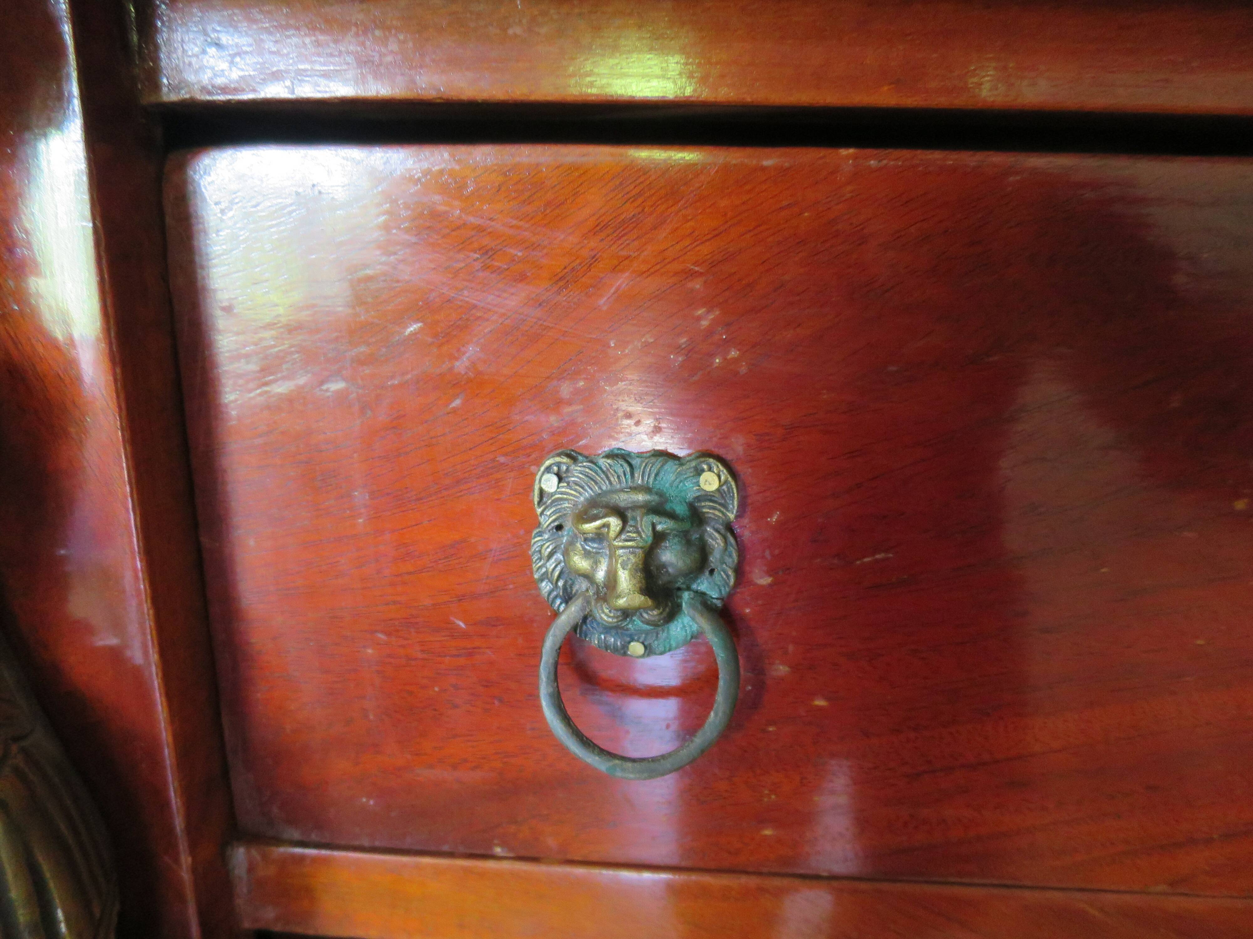 Antique Weekly Planner/Empire Style Commode-Caryatid-Patinated Bronze - 1950