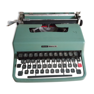 Olivetti Lettera 32 blue typewriter