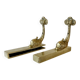 Brass wall supports for bathroom shelf, circa 1950.