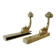 Brass wall supports for bathroom shelf, circa 1950.