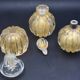 Set of 3 gold Ercole Barovier "Bullicante" Murano glass vases for Barovier & Toso
