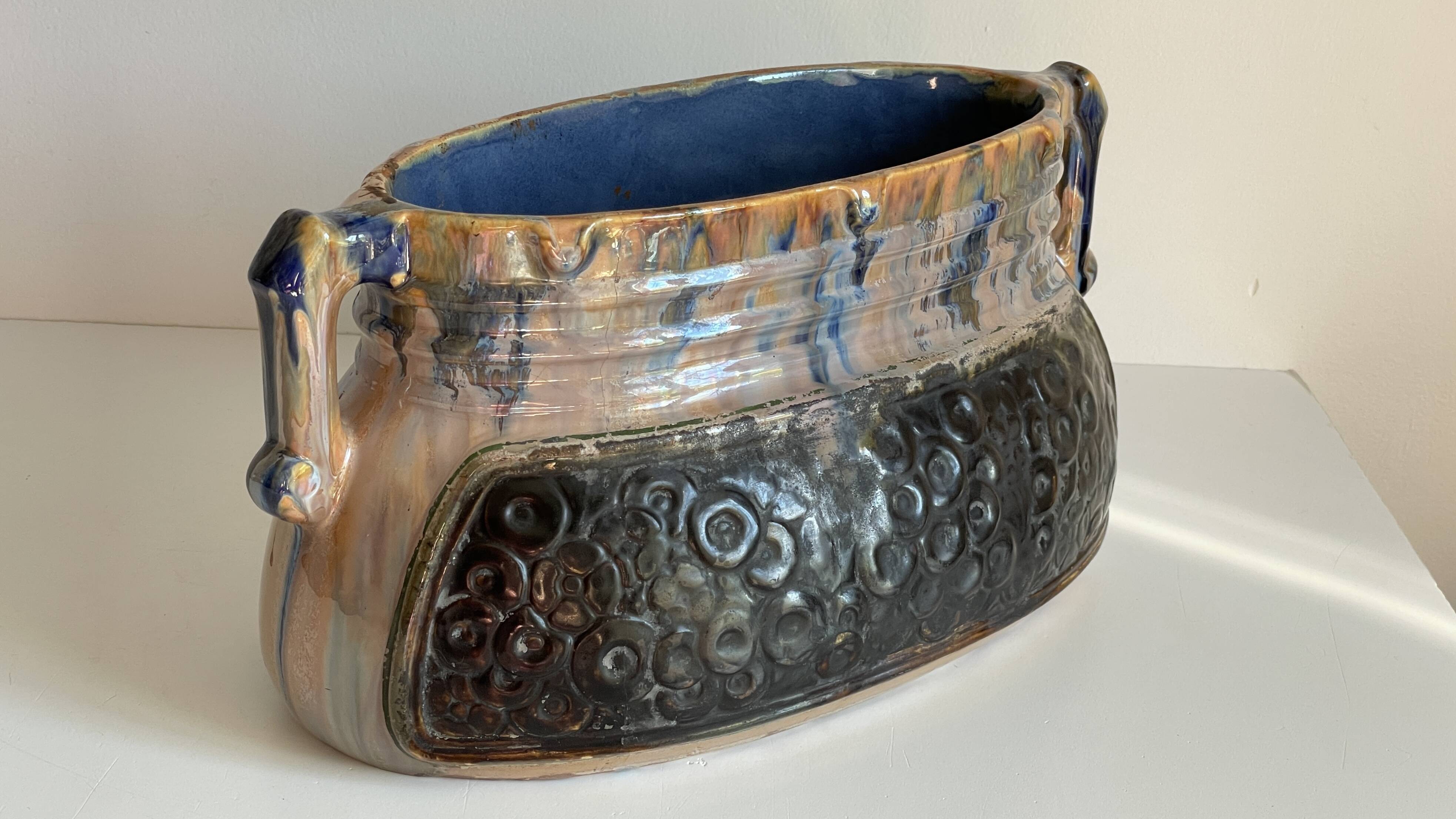 Vintage Barbotine Planter Cache-Pot