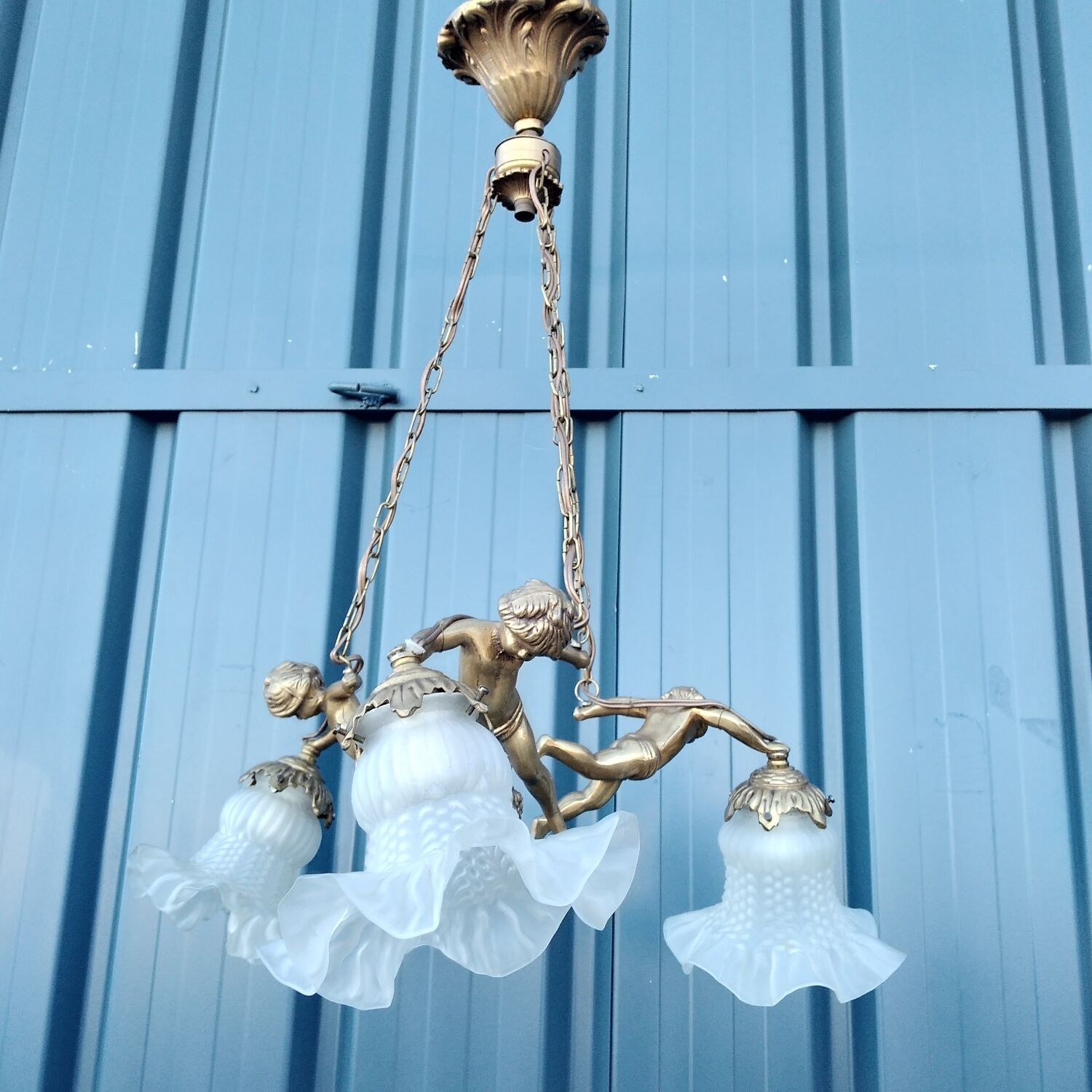 Bronze angel chandelier