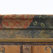 Antique Rustic Farmhouse Folk Art Painted Bridal Cabinet 1822