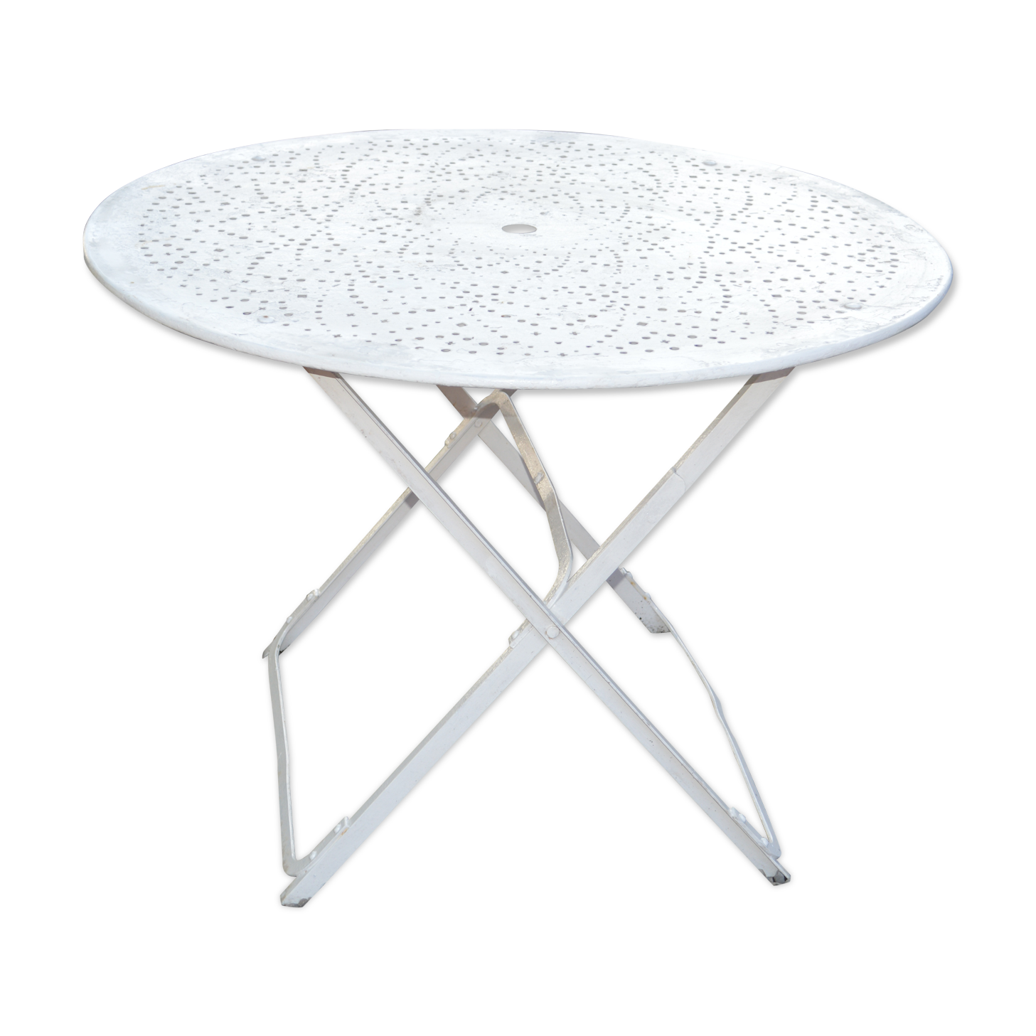 Wrought iron folding garden table