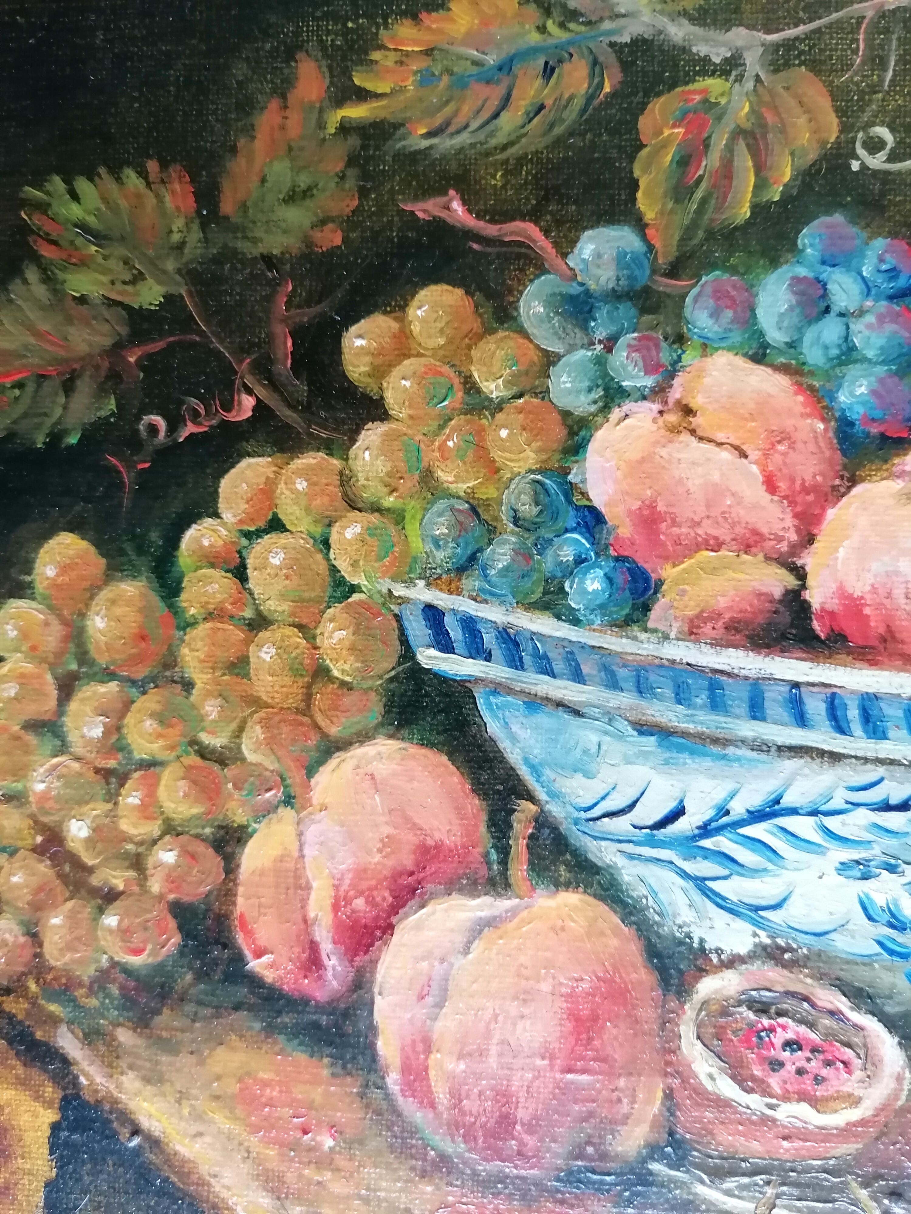 Peinture huile sur toile nature morte