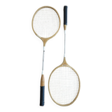 Pair of old badminton rackets