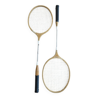 Pair of old badminton rackets