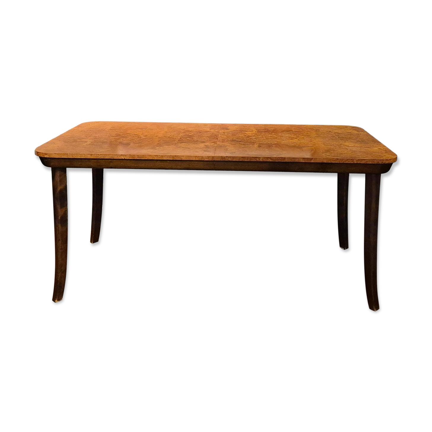 Dining table in burl and beech by Axel Einar Hjorth, NK 1938, Swedish Modern.