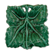 Square dish, french royal barbotine leaf