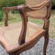 Antique Louis XV Style Armchair 20th Century Oak Caning Office Living Room