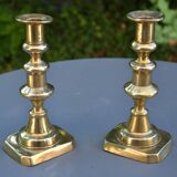 Two modern brass candlesticks