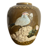 Vase en barbotine oiseaux Japon