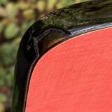 4 red Formica chairs with Eiffel legs 1950