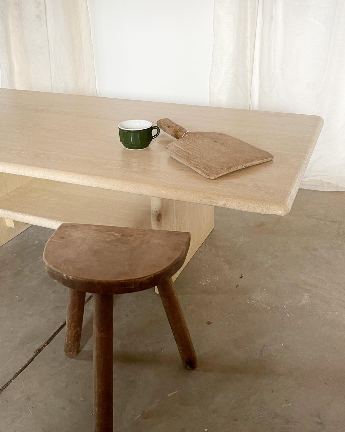 Travertine coffee table