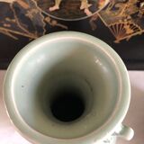 Bianhu Gourd Vase with handles Celadon porcelain/Relief decorations/China Qing dynasty late 19th century