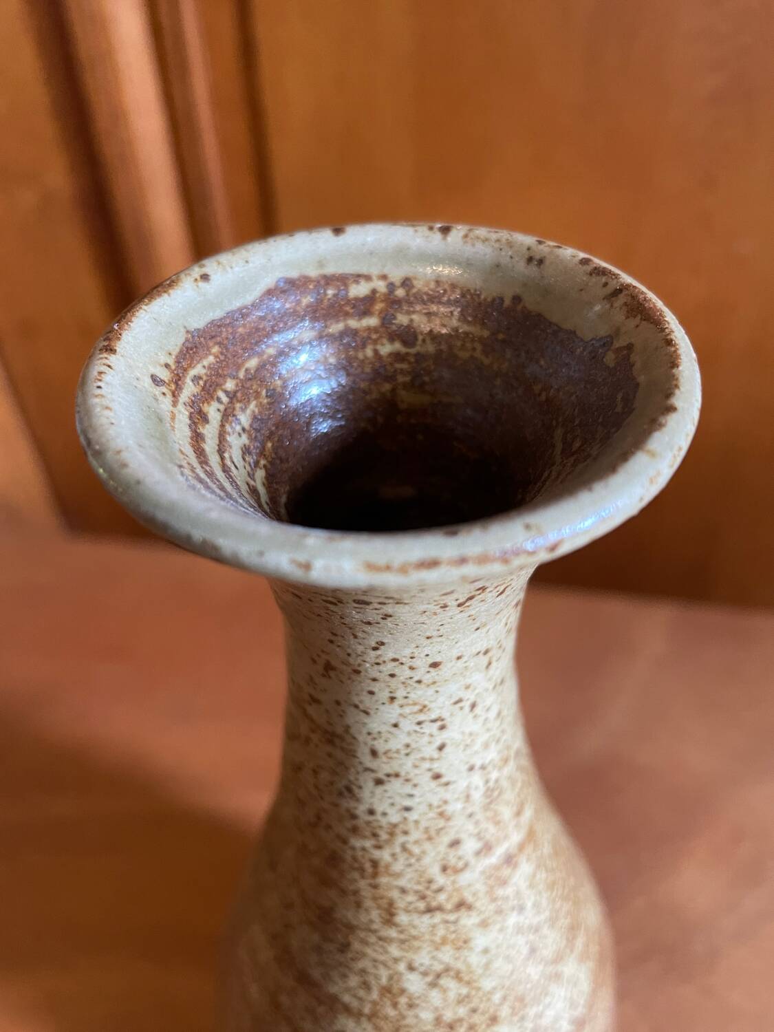 Speckled stoneware vase