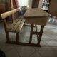 Double wooden school desk