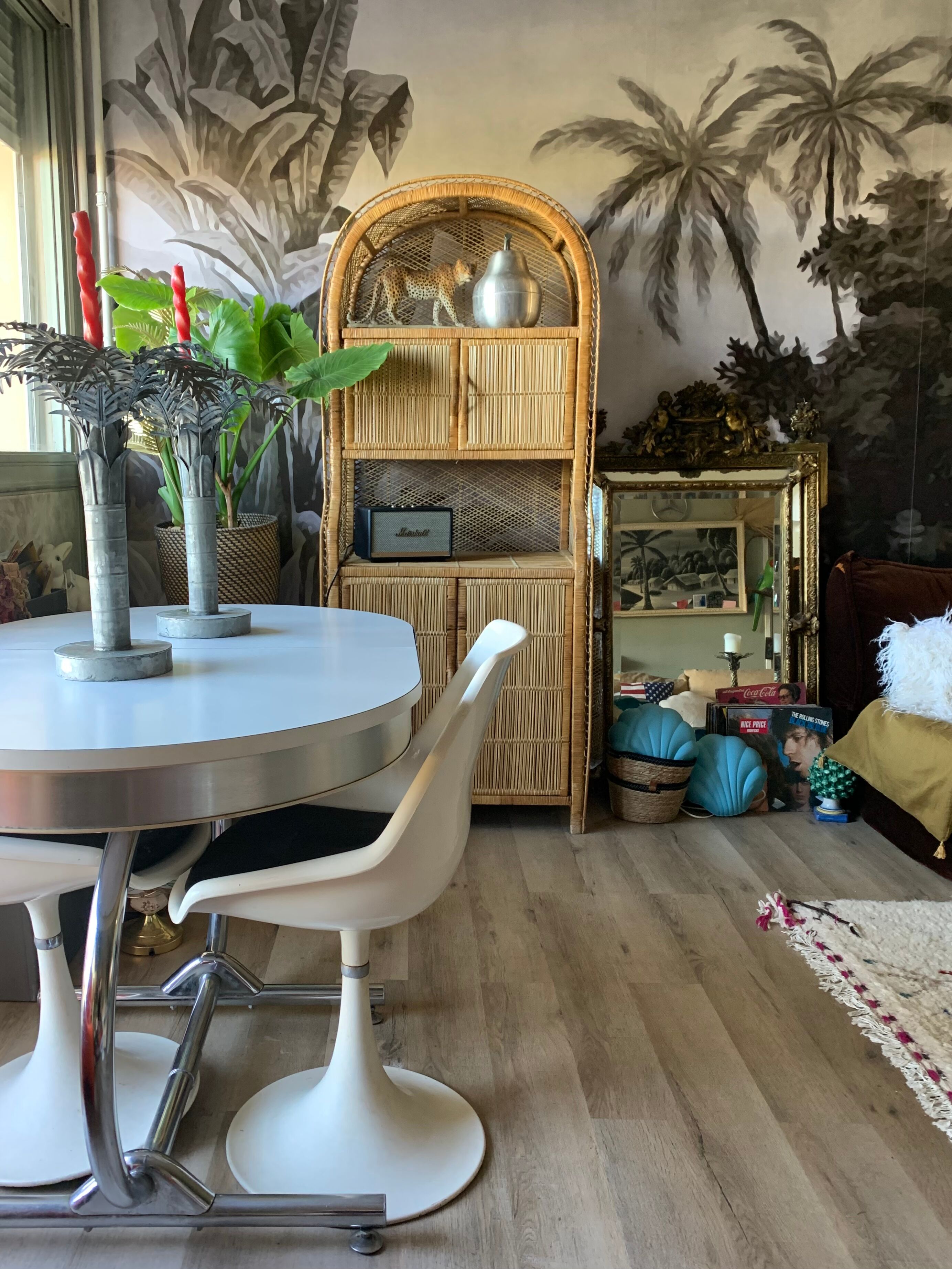 Vintage rattan bookcase