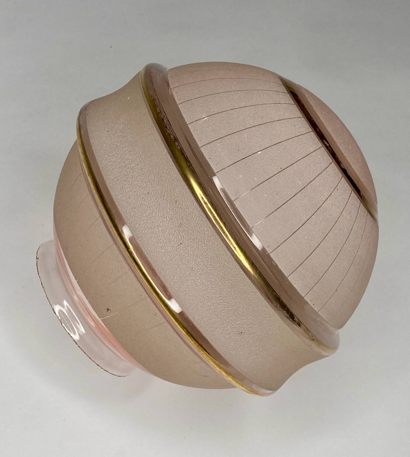 Art Deco frosted glass globe amber light pink and gilding
