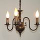 French Vintage Old Aged Bronzed Metal 3 Light Flemish Style Chandelier 4804