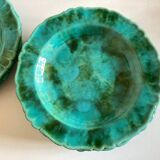 Set of 6 plates in glazed earth with godrons 1960