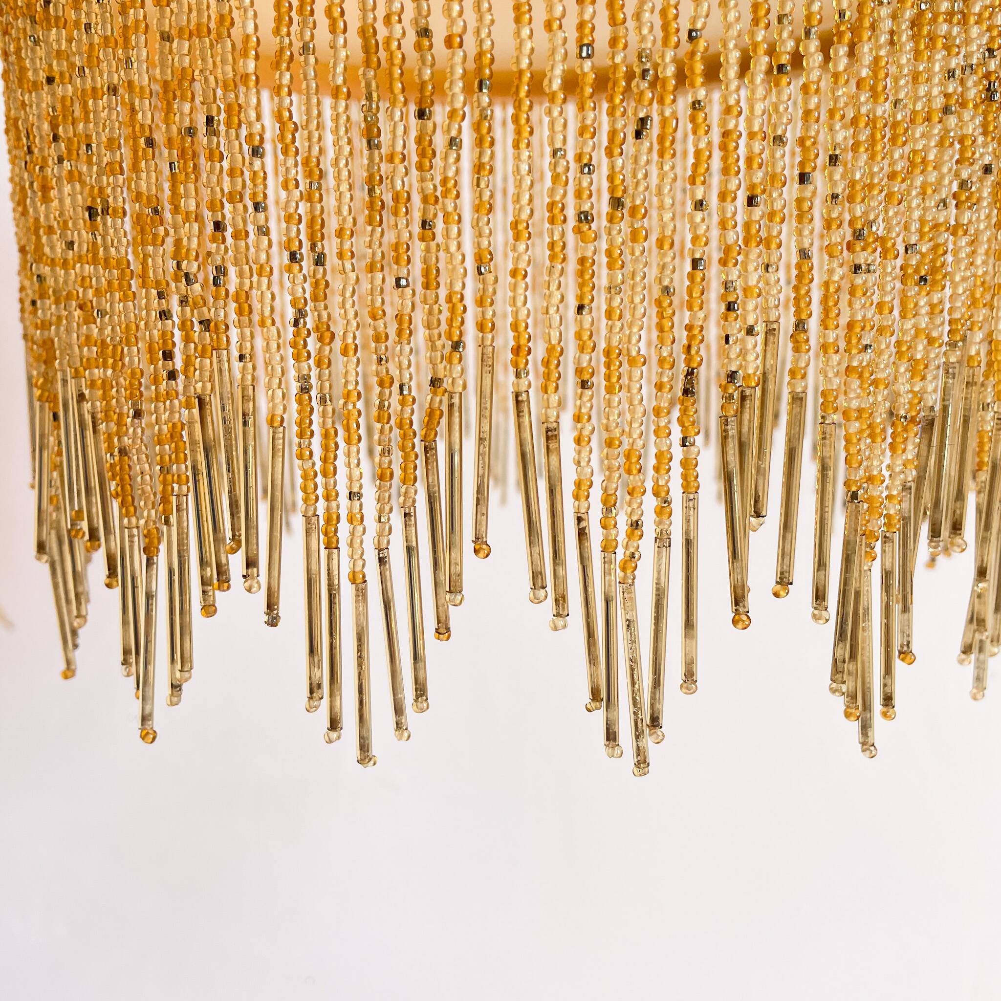 Fringed opaline pendant light