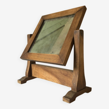 Ancien miroir psyché à poser, encadrement bois