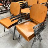 Set of 40 school chairs with armrests, 70s, Netherlands