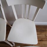 Set of 4 white wooden bistro chairs