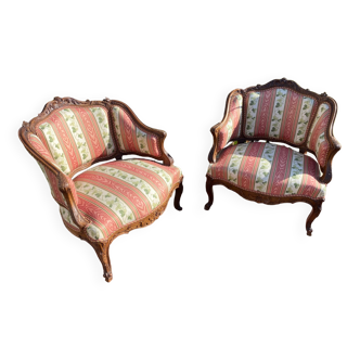 Pair of Louis XV marquise armchairs