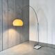 Lampadaire arc vintage chromé avec socle en pierre