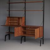 Meuble mural modulaire en teck par Louis van Teffellen pour Wébé. Années 1950