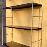 Tomado style black metal string shelf with gold ladder