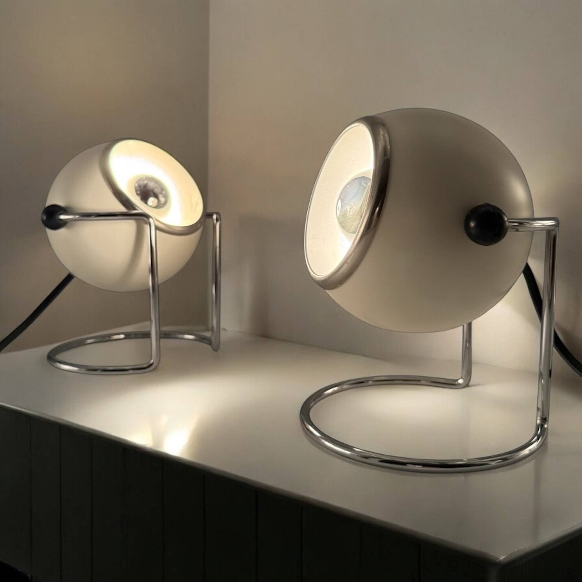 Pair of Vintage Eyeball Lamps Targetti Sankey, 1970s
