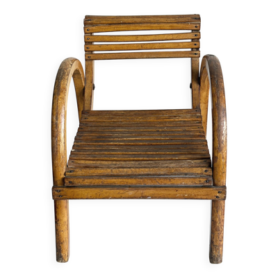 Chaise enfant ancienne en bois fait main