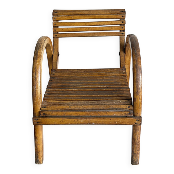 Chaise enfant ancienne en bois fait main