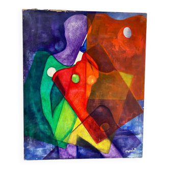 Portrait moderne de femme signé