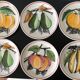 6 dessert plates fruit earthenware from Gien Cordon Rouge