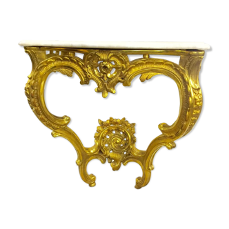 Console de style Louis XV en bois doré d'époque Napoléon III