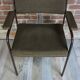 Metal and velvet office armchair