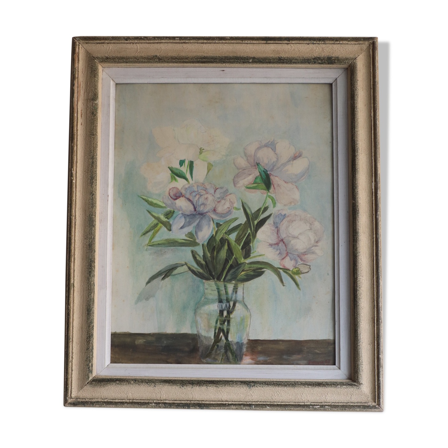 Nature morte aquarelle bouquet de pivoines