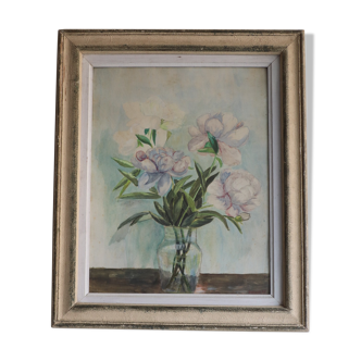 Nature morte aquarelle bouquet de pivoines