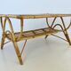 Rattan coffee table and ceramic tiles, France 60s